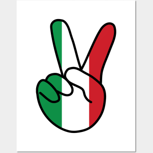 Italy Flag V Sign Posters and Art